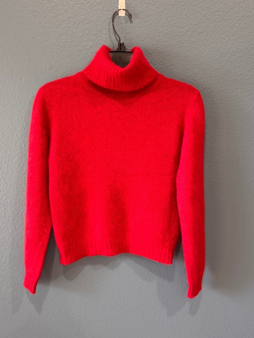 ❤️ Vintage IQ Red Angora Lambswool Fuzzy Turtleneck Sweater M